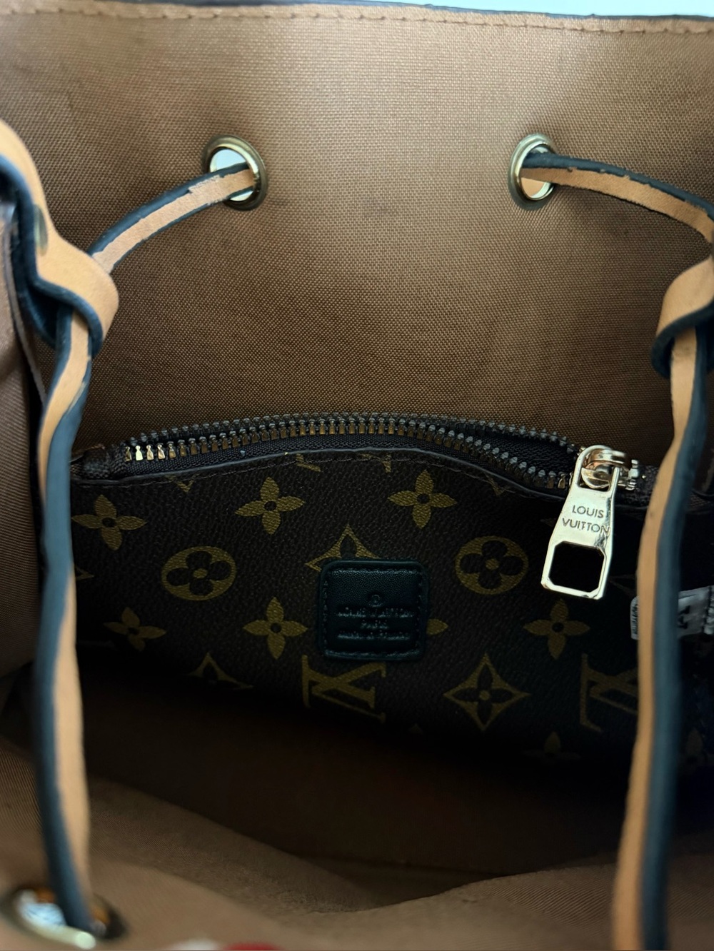 Brown Monogram Drawstring Shoulder Bag - Picture 10 of 10